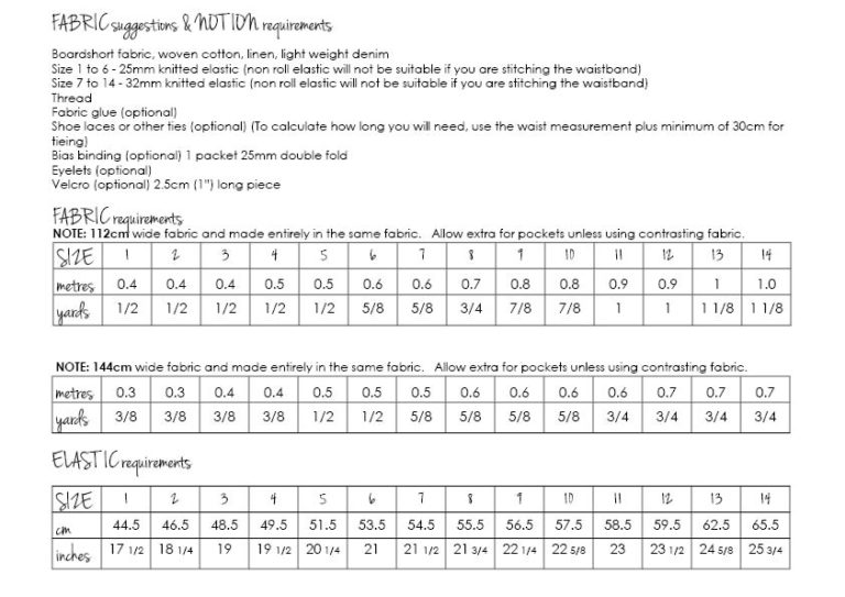 Fusion Boardshorts PDF Pattern